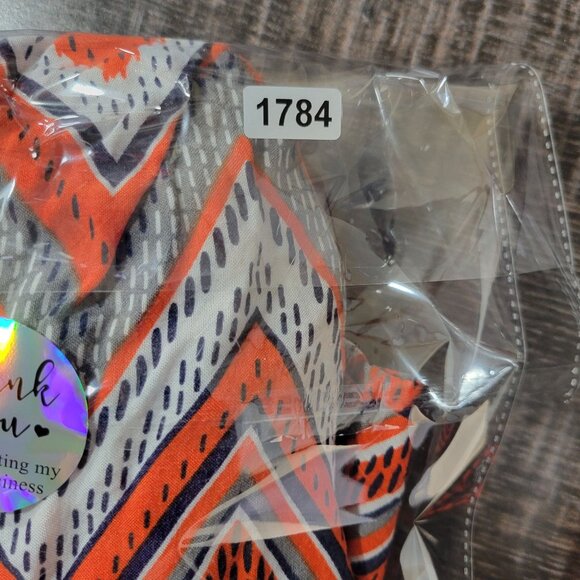 West Loop Womens Dress XL Orange White Chevron Print Sleeveless Summer Boho‎ - Picture 8 of 8